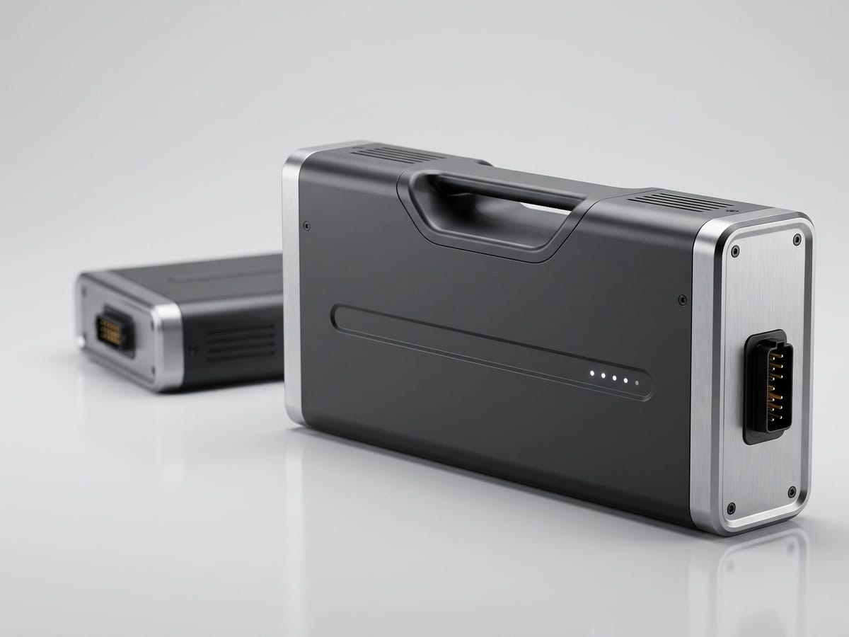 Swappable battery pack with carry handle and connector